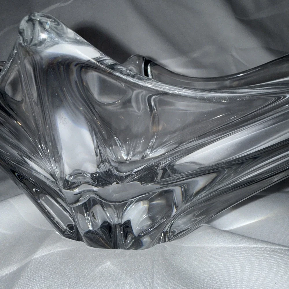 Daum France Sculptural Centerpiece Crystal Vase Signed